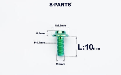 SPARTS M4✖️6–30mm D8.5 Titanium Torx Flanged Button Head Bolts