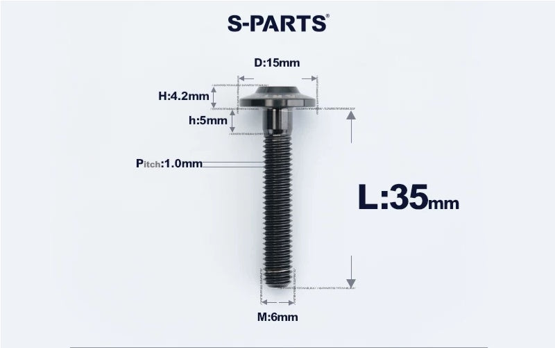 SPARTS M6×8–45mm D15 Titanium Button Head Bolts for Motorcycles