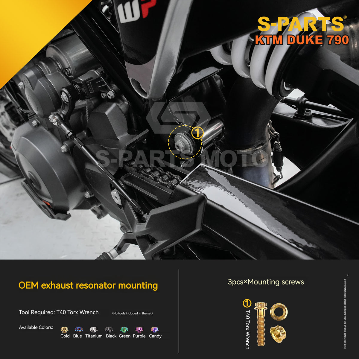 S-parts Titanium Engine Cover & Frame Bolt Kit for KTM DUKE 790 | Premium Grade 5 Power Hardware