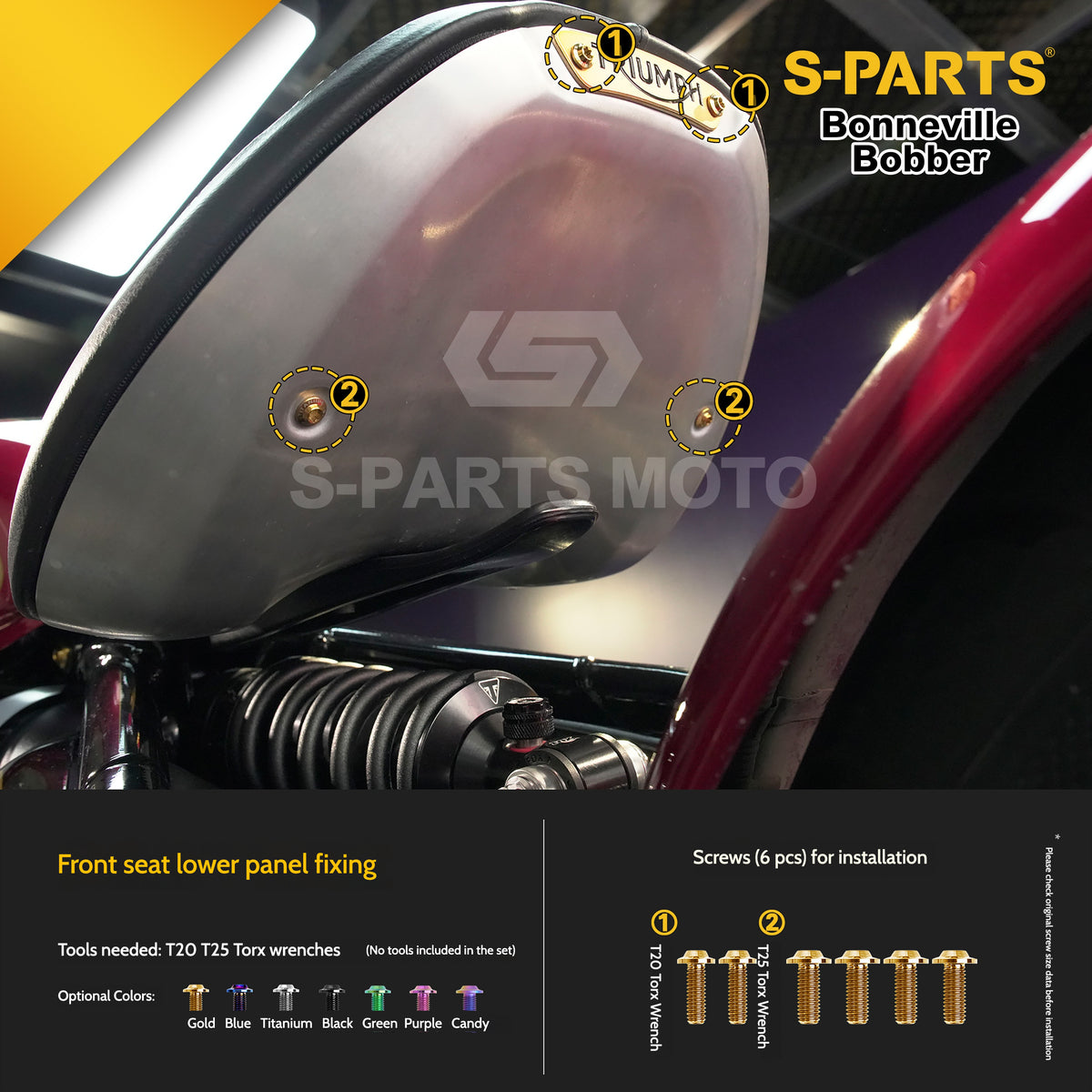 SPARTS Titanium Set Screws for Triumph Bonneville Bobber Motorcycle