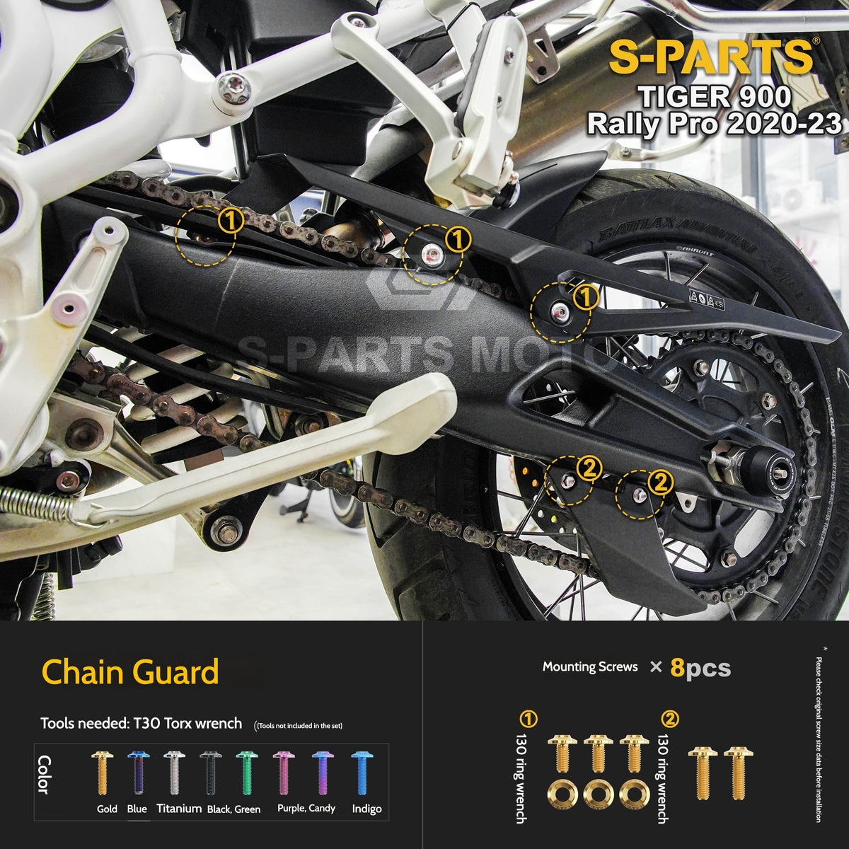 SPARTS Triumph Tiger 900 Rally Pro (2020–2023) Motorcycle Modified Titanium Alloy Bolts