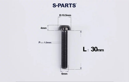SPARTS M6×8–35mm Titanium Button Head Bolts for Bicycle Brake Calipers