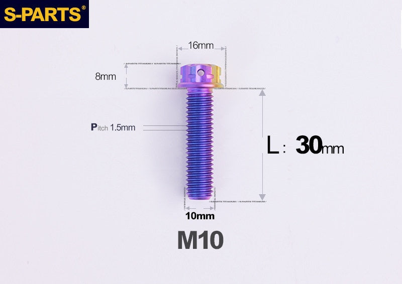 SPARTS M10 P1.5 L15-120 A3 Series Titanium Bolt – Standard Head