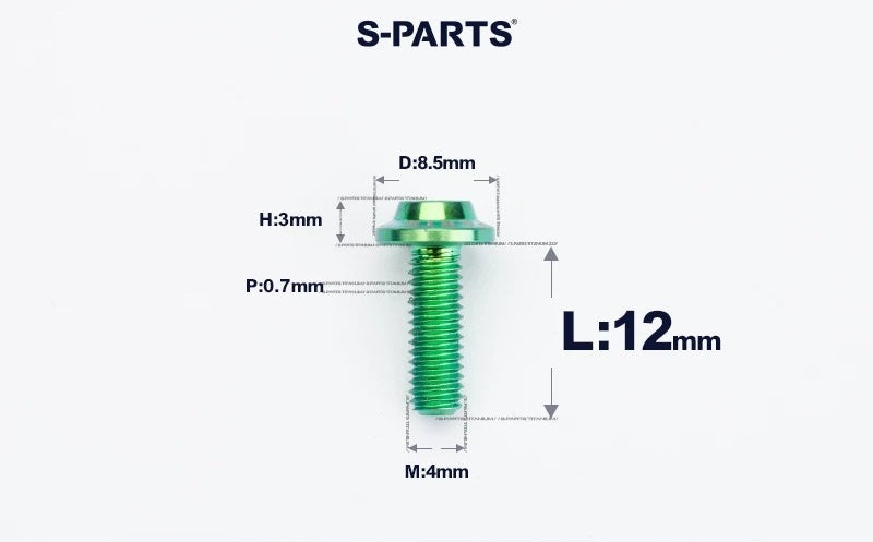 SPARTS M4✖️6–30mm D8.5 Titanium Torx Flanged Button Head Bolts