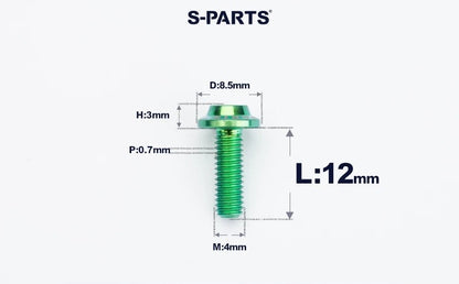 SPARTS M4✖️6–30mm D8.5 Titanium Torx Flanged Button Head Bolts