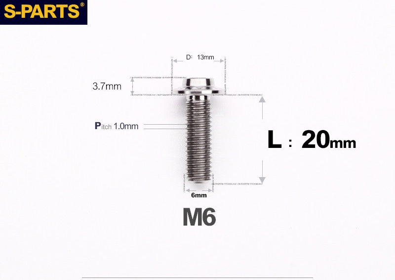 SPARTS A3 M6 D13 Titanium Button Head Bolts for Motorcycle Upgrades