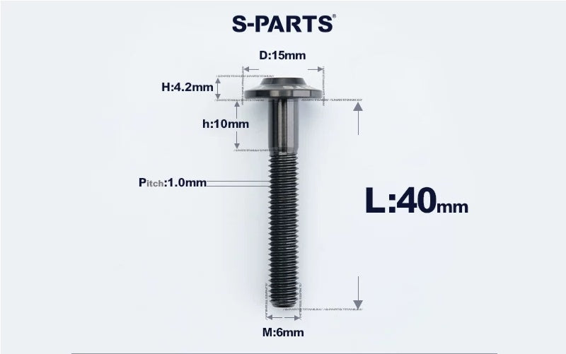 SPARTS M6×8–45mm D15 Titanium Button Head Bolts for Motorcycles
