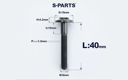 SPARTS M6×8–45mm D15 Titanium Button Head Bolts for Motorcycles