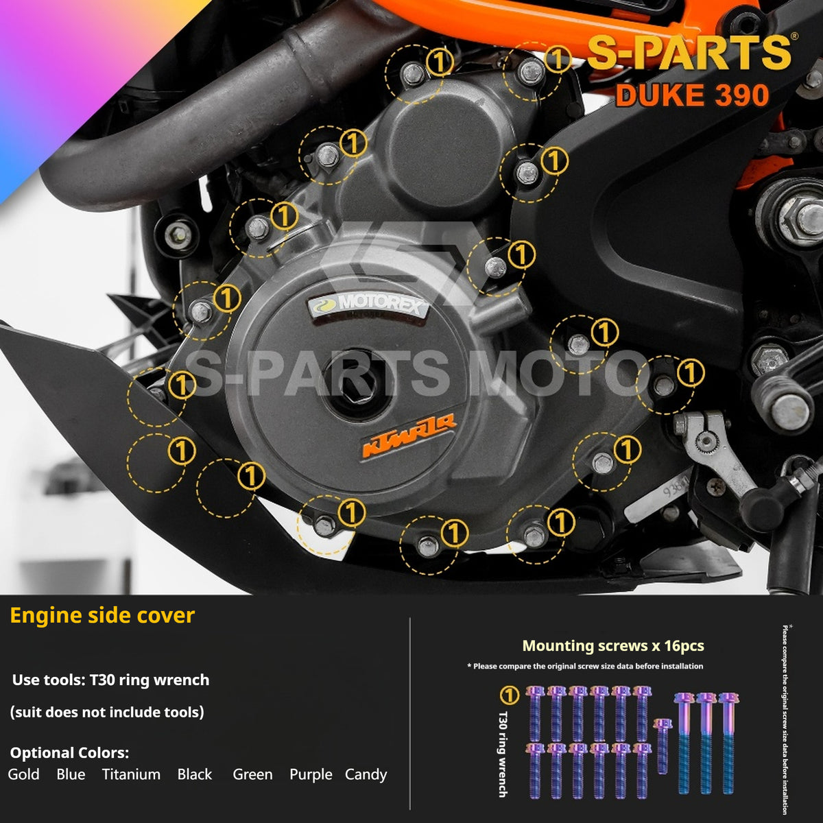 SPARTS KTM Duke 390 Full Bike Titanium Bolt Kit | Premium TC4 Motorcycle Fasteners