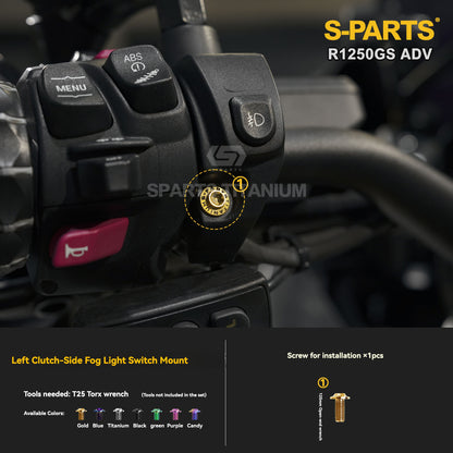 SPARTS Titanium Fairing, Spotlight & Accessory Bolt Kit for BMW R1250GS / ADV