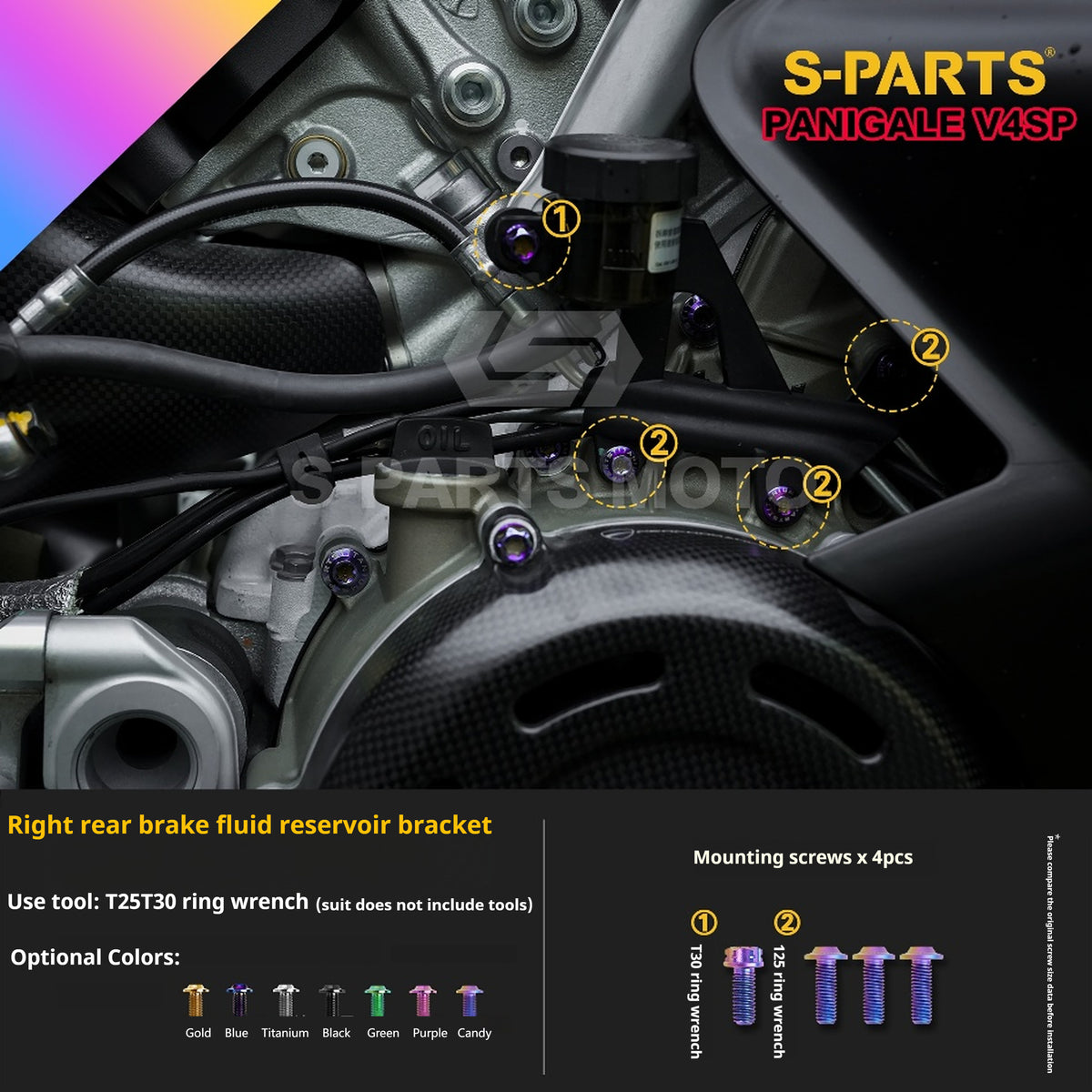 SPARTS TC4 Titanium Bolt Kit for Ducati Panigale V4SP Motorcycle