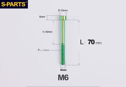 SPARTS M6×30–70mm Titanium Socket Head Cap Screws for Motorcycles