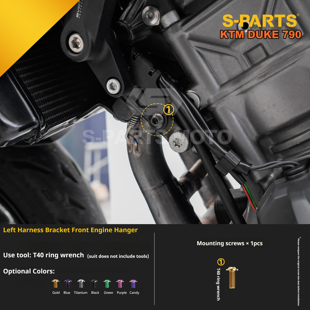 SPARTS TC4 Titanium Bolt Kit Compatible with KTM DUKE 790 – Full Motorcycle Fastener Upgrade
