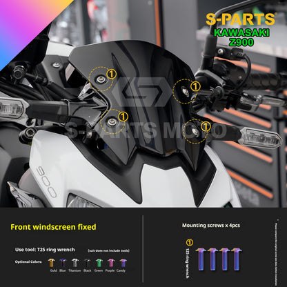 SPARTS TC4 Titanium Bolt Kit for Kawasaki Z900 2021 | Motorcycle Titanium Bolt Upgrade