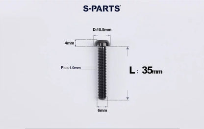 SPARTS M6×8–35mm Titanium Button Head Bolts for Bicycle Brake Calipers