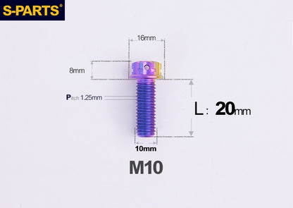 SPARTS M10 L12-120mm P1.25 A3 Series Standard Head Titanium Bolt |  Motorcycle  Upgrade