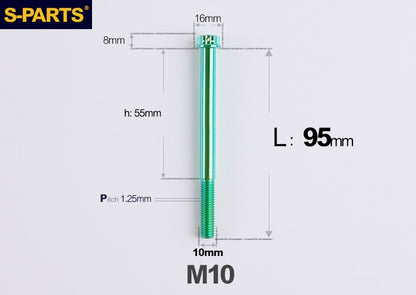 SPARTS M10 L12-120mm P1.25 A3 Series Standard Head Titanium Bolt |  Motorcycle  Upgrade
