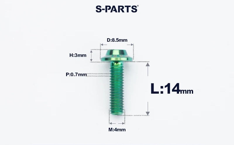 SPARTS M4✖️6–30mm D8.5 Titanium Torx Flanged Button Head Bolts