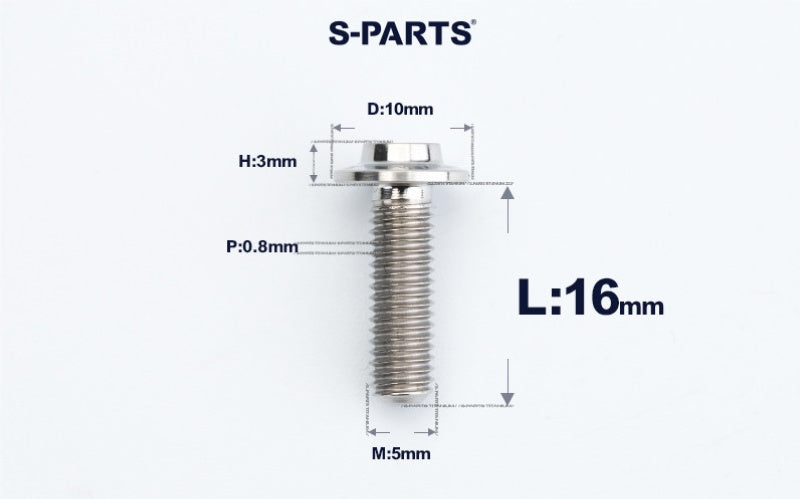 SPARTS A3 M5×L6-50 D10 Titanium Button Head Bolt for Motorcycle & Bicycle Lightweight Custom Fasteners