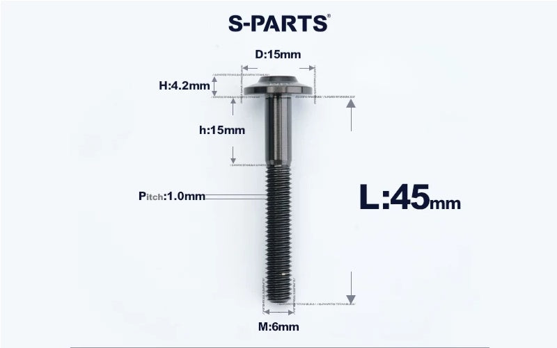 SPARTS M6×8–45mm D15 Titanium Button Head Bolts for Motorcycles