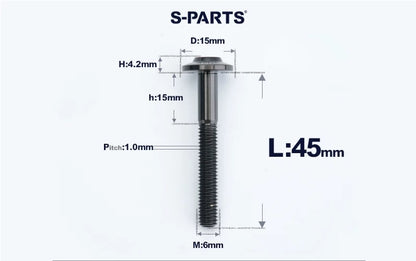 SPARTS M6×8–45mm D15 Titanium Button Head Bolts for Motorcycles