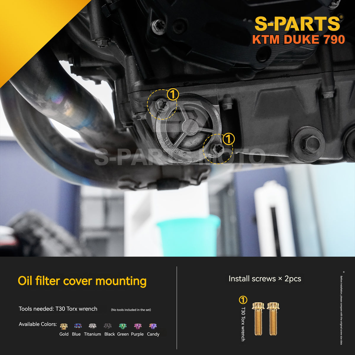 S-parts Titanium Engine Cover & Frame Bolt Kit for KTM DUKE 790 | Premium Grade 5 Power Hardware