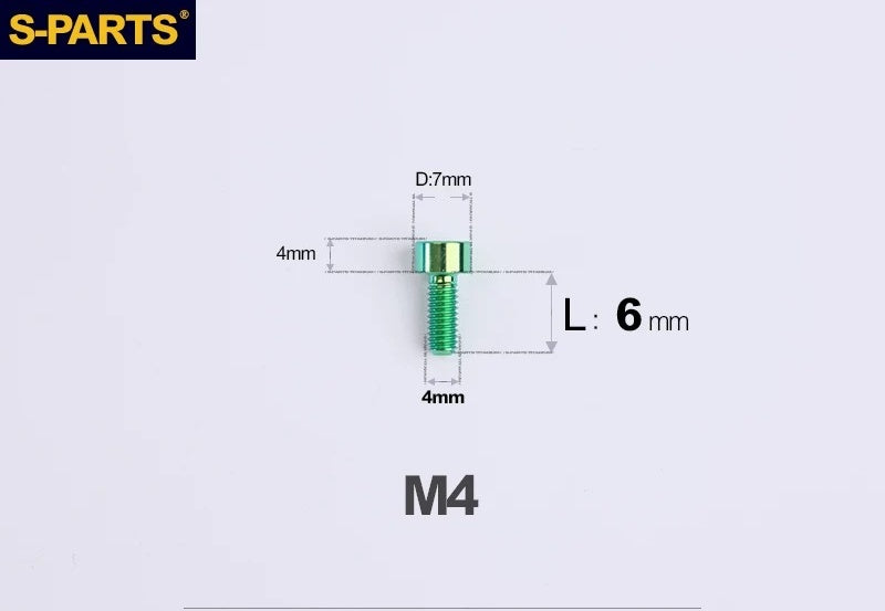 SPARTS Titanium Socket Head Bolts M4x6–25mm for Motorcycles