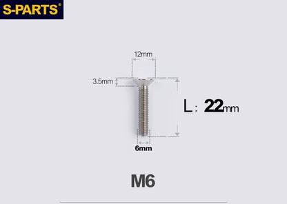 SPARTS M6×10–65mm Titanium Torx Countersunk Bolts for Motorcycle Frames