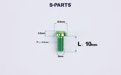 SPARTS A2 M5 Titanium Button Head Bolts for Bicycle Brake Caliper Upgrades Ultra-Light Fasteners
