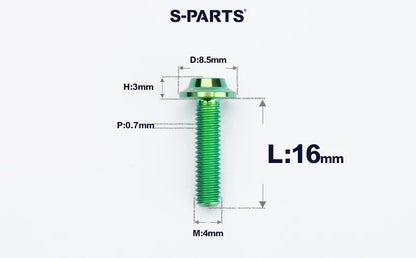 SPARTS M4✖️6–30mm D8.5 Titanium Torx Flanged Button Head Bolts