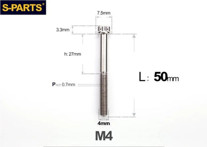 SPARTS M4 ×6 –50mm Titanium Torx Flange Head Bolts