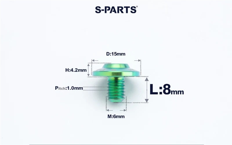 SPARTS M6×8–45mm D15 Titanium Button Head Bolts for Motorcycles