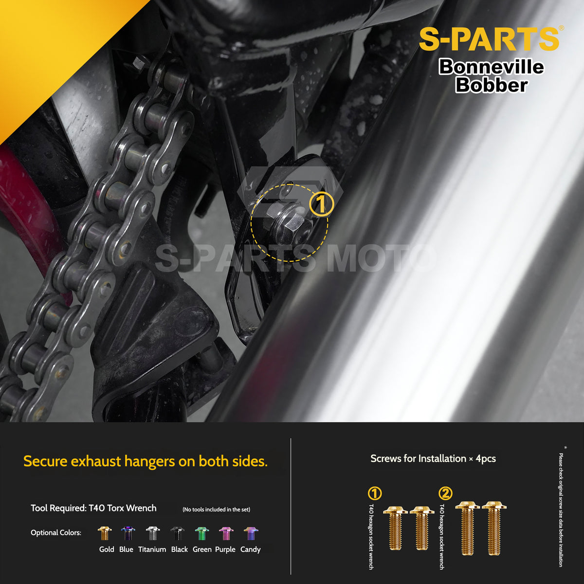 SPARTS Titanium Set Screws for Triumph Bonneville Bobber Motorcycle