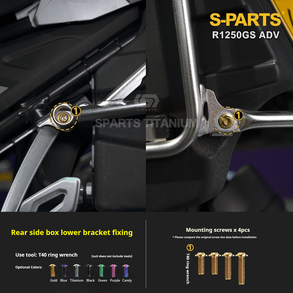 SPARTS Titanium Bolt Kit for BMW R 1250GS ADV – CNC Titanium Upgrade Kit