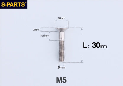 SPARTS M5×8-50mm Countersunk Titanium Alloy Bolt