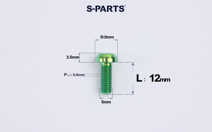 SPARTS A2 M5 Titanium Button Head Bolts for Bicycle Brake Caliper Upgrades Ultra-Light Fasteners