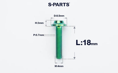 SPARTS M4✖️6–30mm D8.5 Titanium Torx Flanged Button Head Bolts