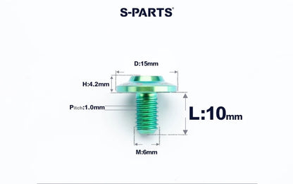 SPARTS M6×8–45mm D15 Titanium Button Head Bolts for Motorcycles