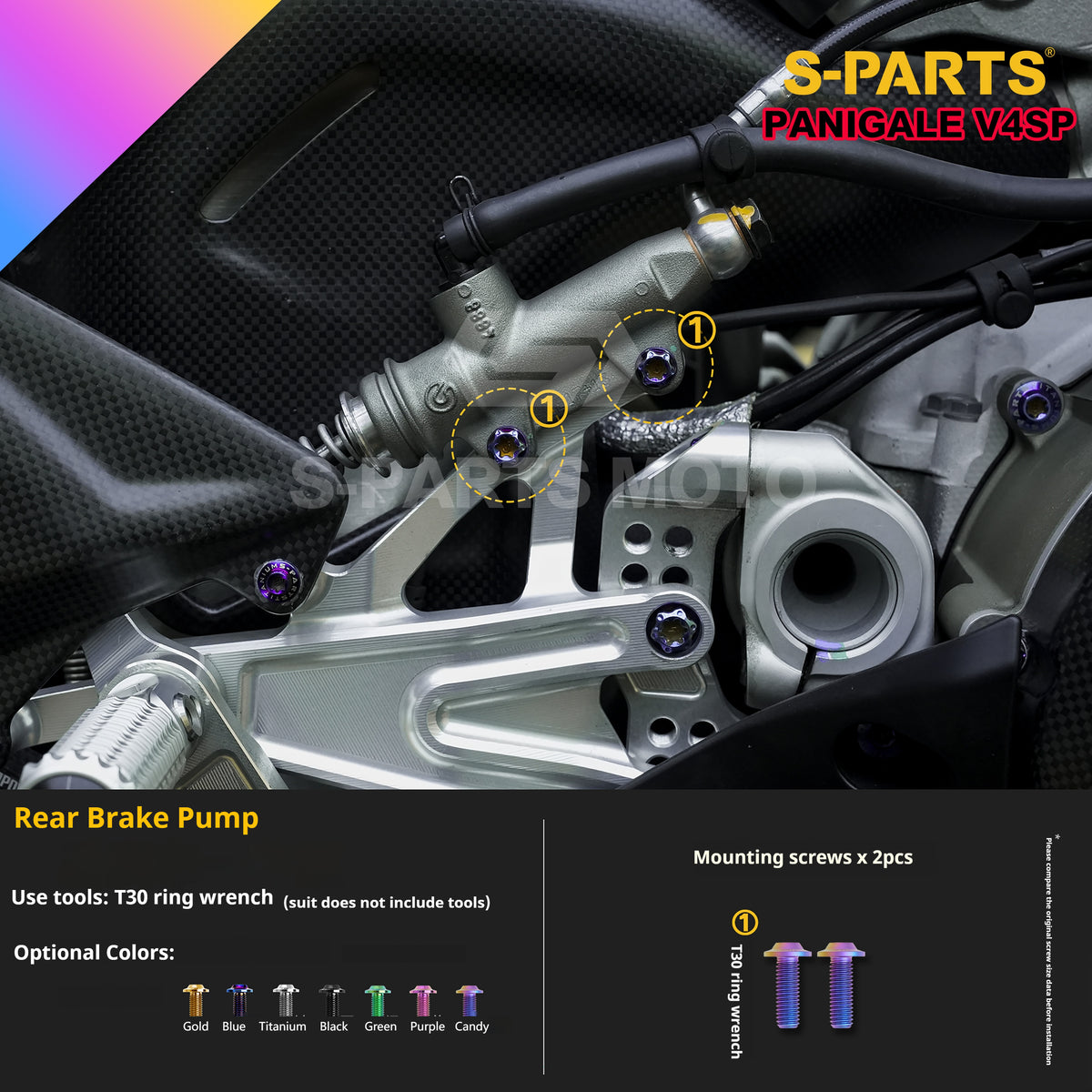 SPARTS TC4 Titanium Bolt Kit for Ducati Panigale V4SP Motorcycle
