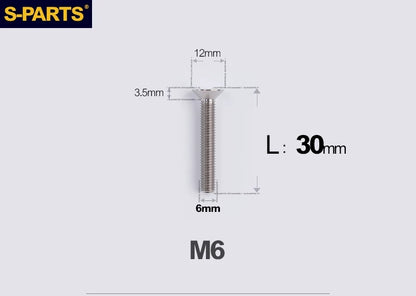 SPARTS M6×10–65mm Titanium Torx Countersunk Bolts for Motorcycle Frames