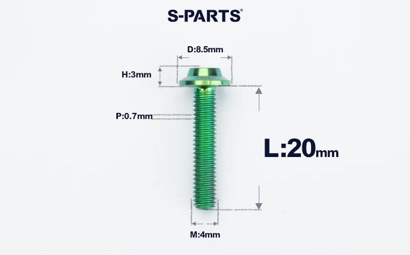 SPARTS M4✖️6–30mm D8.5 Titanium Torx Flanged Button Head Bolts