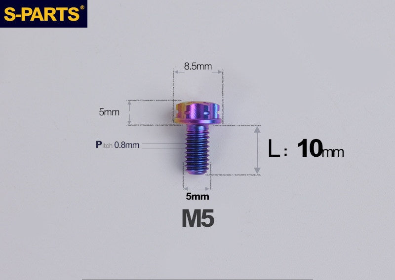 SPARTS M5×6-95mm Standard Head Screw Titanium Bolt for Motorcycle Modification