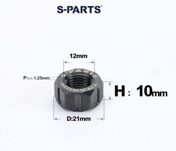 SPARTS Black Titanium Alloy Hex Nuts – TC4 Motorcycle Locking & Fastening Nuts  M4 M5 M6 M8 M10 M12