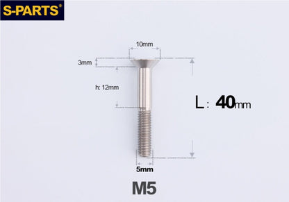 SPARTS M5×8-50mm Countersunk Titanium Alloy Bolt