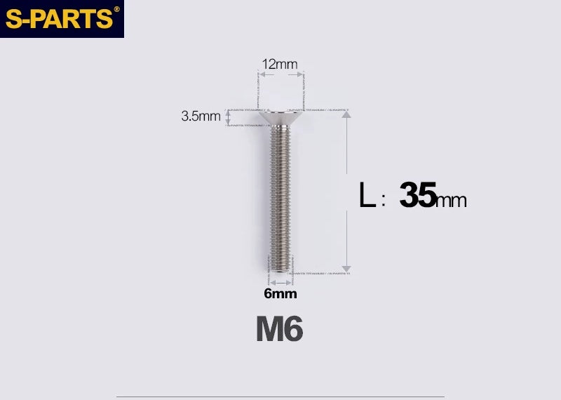SPARTS M6×10–65mm Titanium Torx Countersunk Bolts for Motorcycle Frames