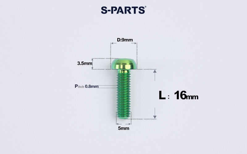 SPARTS A2 M5 Titanium Button Head Bolts for Bicycle Brake Caliper Upgrades Ultra-Light Fasteners