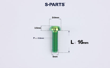 SPARTS A2 M5 Titanium Button Head Bolts for Bicycle Brake Caliper Upgrades Ultra-Light Fasteners