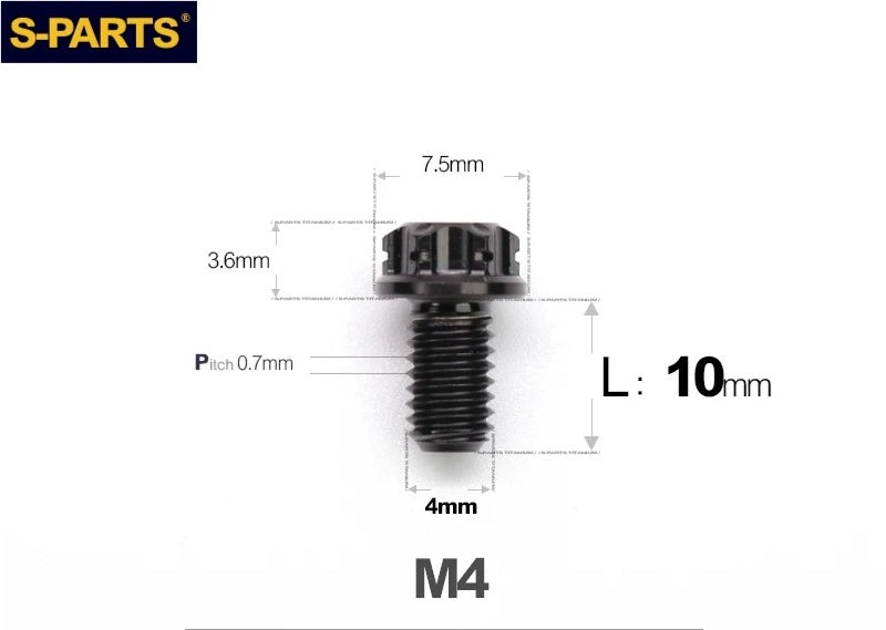 SPARTS M4 ×6 –50mm Titanium Torx Flange Head Bolts