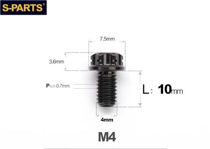 SPARTS M4 ×6 –50mm Titanium Torx Flange Head Bolts