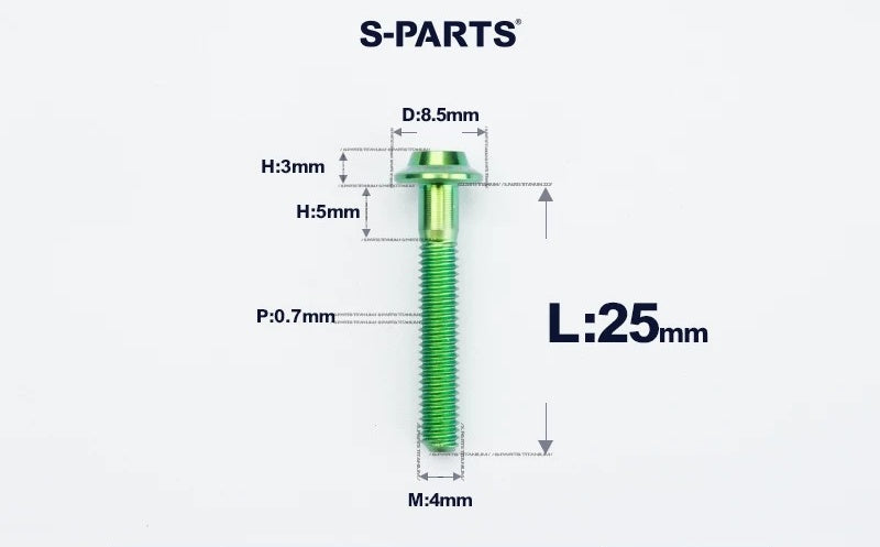 SPARTS M4✖️6–30mm D8.5 Titanium Torx Flanged Button Head Bolts
